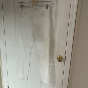 Mother white jeans size 26 with lace detail